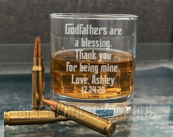 Godparent are a Blessing, Godparent Gift, Premium Etched, Love my Godparents, Godparent Glass, Godfather Rocks Glass, Godmother Glass, God