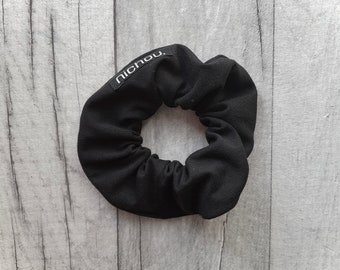 schwarzes Scrunchie aus Biobaumwoll-Jersey, Haarband aus Jersey, Haargummi, Haarschmuck, 90er Style