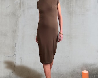 Sommerkleid Midi aus Tencel-Lyocell, nachhaltiges, enges Jerseykleid Damen, sommerliches Etuikleid, nachhaltige Mode in verschiedenen Farben