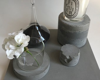 Concrete Display Cylinders and Pillars - Shelf Art - Photo Prop - Photo Styling and Visual Merchandising