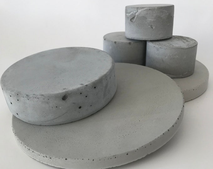 Display SET - Concrete Photo Props, Display Stand, Display Set, Jewelry ...
