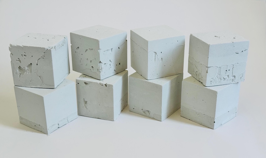 White Display Blocks White Concrete Display Blocks for Jewelry Display, Photo Prop, Shelf ...