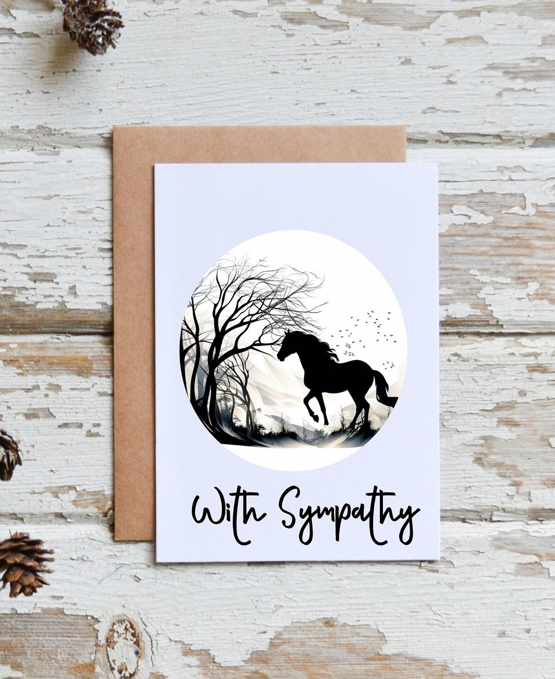 Horse Sympathy Card, Loss of Horse, Horse Silhouette Sympathy Card ...