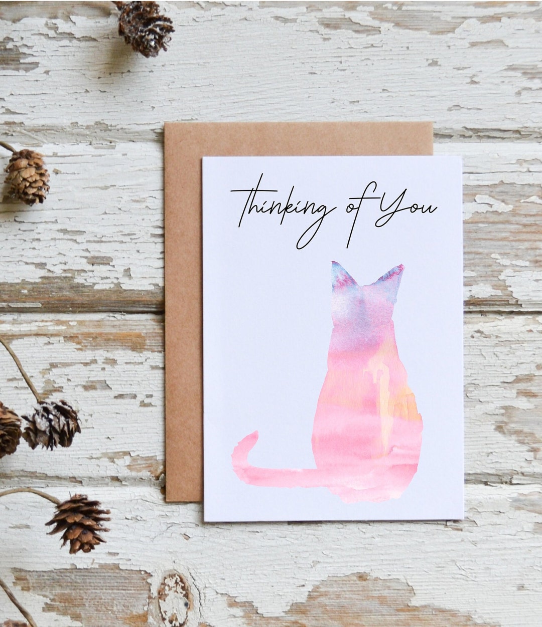 Thinking of You Cat Sympathy Card, Loss of Cat, Kitty Sympathy Card ...