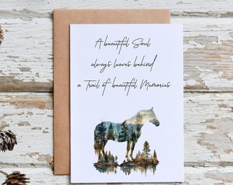 Horse Sympathy Card, Loss of Horse, Trail of memories Sympathy Card, With Sympathy Horse Card, Silhouette horse sympathy card, sympathy card