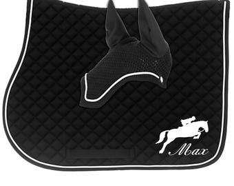 Personalized Saddle Pad and Bonnet, All Purpose English Saddle Pad, Personalized Saddle Pad, Saddle Pad, Saddle Pad and Bonnet