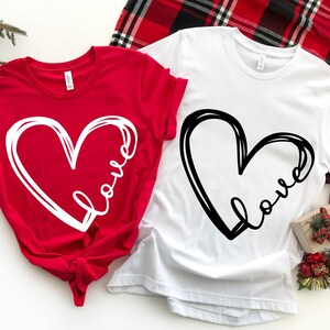 Valentine Love Heart Tee, Be Mine Heart Love Valentine Shirt, Heart ...