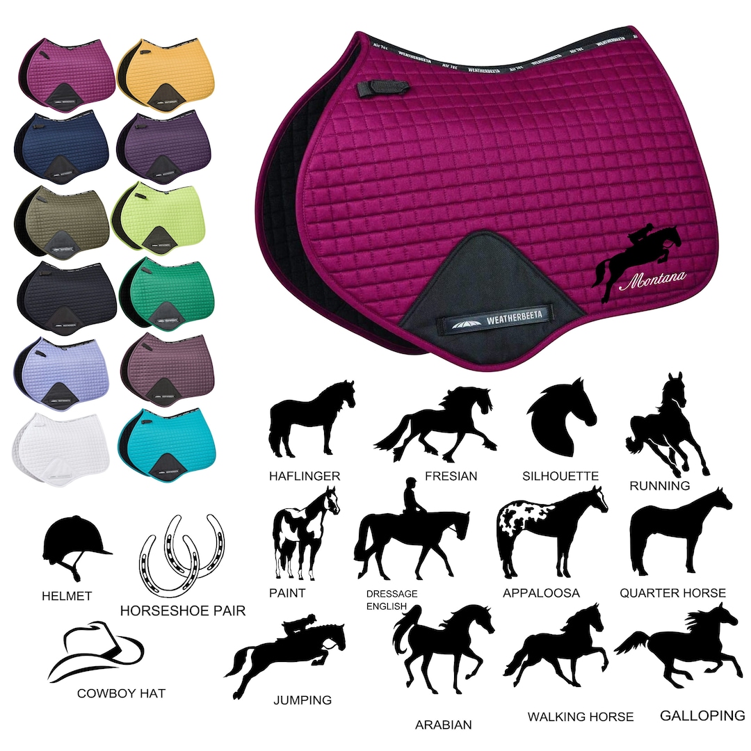 Personalized WB Jump Solid Saddle Pad, English Jump Saddle Pad