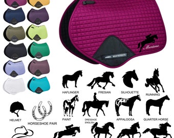 Personalized WB Jump Solid Saddle Pad, English Jump Saddle Pad, Personalized Saddle Pad, Saddle Pad, Jumping Saddle Pad