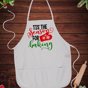 Tis The Season For Baking Apron, Christmas Cheer Apron, Christmas Baking Apron, Holiday Apron, Cookie Apron, Christmas Cookie Apron