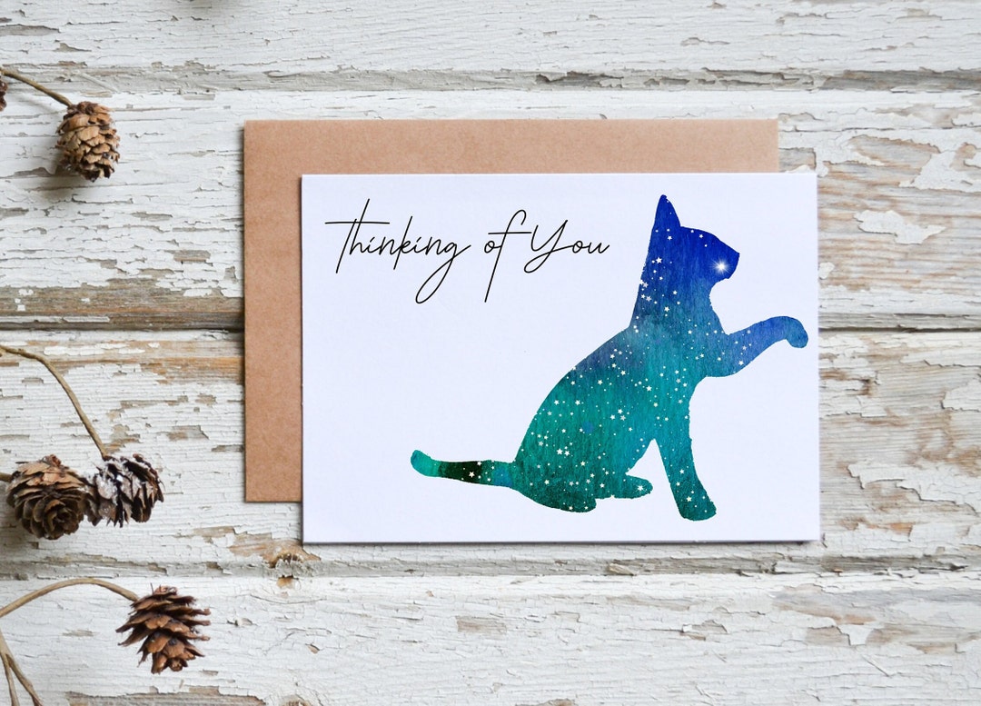 Thinking of You Cat Sympathy Card, Loss of Cat, Kitty Sympathy Card ...