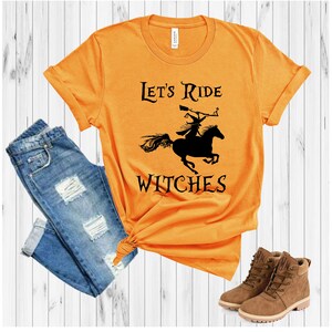 Let's Ride Witches Halloween Horse Tee, Let's Ride Shirt Halloween, Let ...
