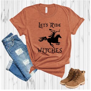 Let's Ride Witches Halloween Horse Tee, Let's Ride Shirt Halloween, Let ...