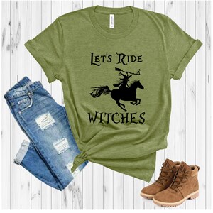 Let's Ride Witches Halloween Horse Tee, Let's Ride Shirt Halloween, Let ...