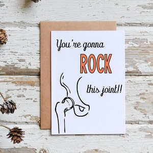 You&#39;re gonna ROCK this joint card, Hip surgery Card, Hip replacement surgery card, Get well card, Surgery get well card,