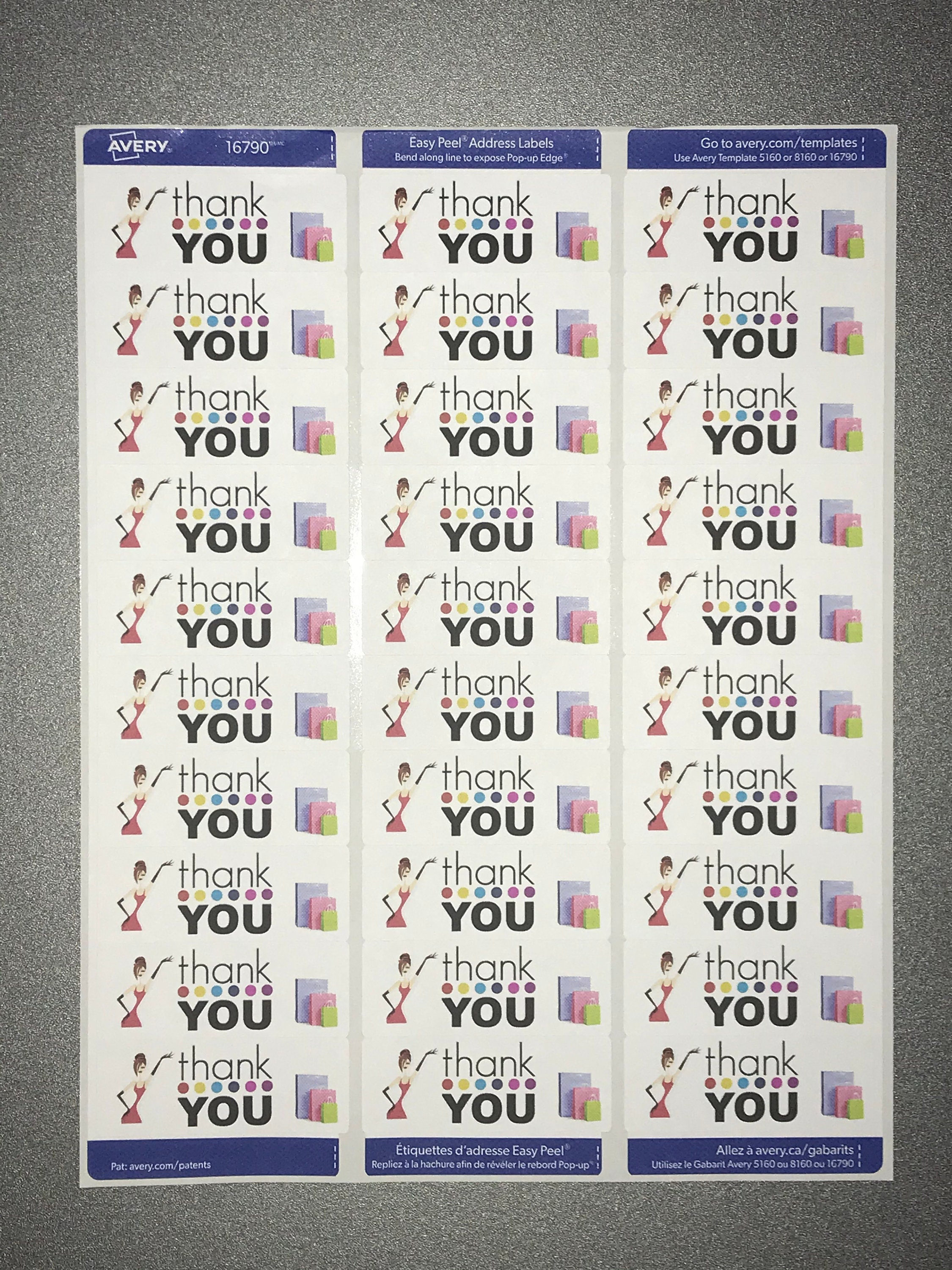 Thank You Shopping Label Thank You Label Envelope Label ...