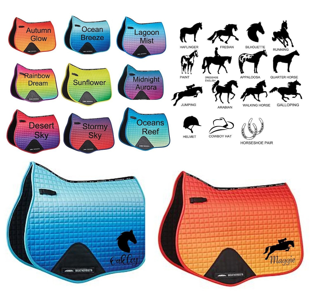 Personalized WB AP OMBRE Saddle Pad, English All Purpose Saddle Pad