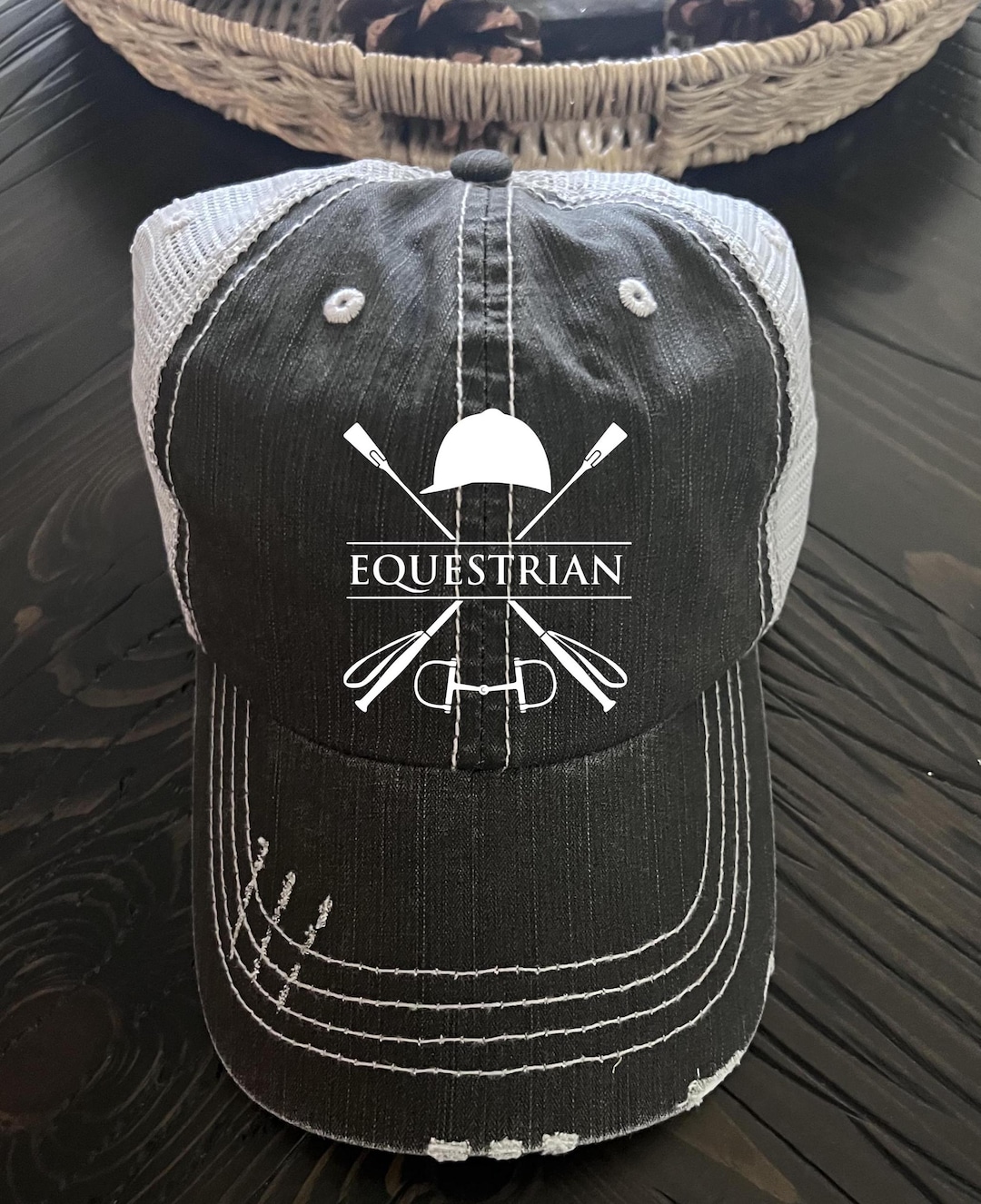 Equestrian Hat Baseball Cap, English Dressage Equestrian Trucker Cap ...