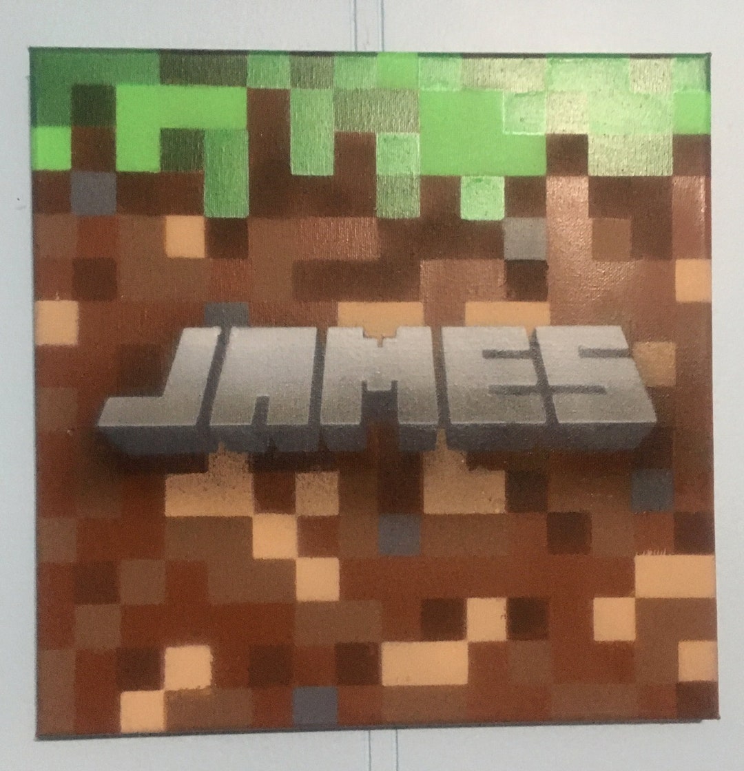 Personalized 3D Minecraft Name Canvas - Etsy