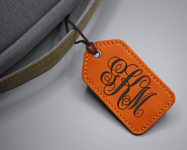 Personalized Leather Luggage Tag MONOGRAM Luggage Tag Etsy