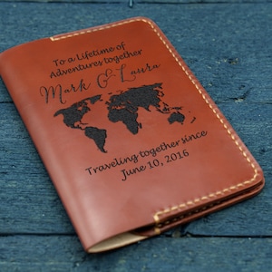 Leather passport cover, Personalized passport holder, Travel Accessory Wedding Gift, Gift for Travelers, Gift for couple, Graduation gifts