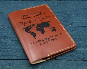 Personalized Leather Passport Holder, Custom Passport holder, Custom Passport Cover, Travel Gifts, Couple Gifts