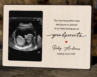 Grandparents Pregnancy Announcement Gift – Personalized Photo Frame Keepsake