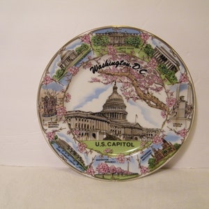 Washington DC Souvenir Plate made in Japan, Vintage collectible decorative plate,