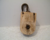 Vintage Pulley Block and Tackle, Wood block
