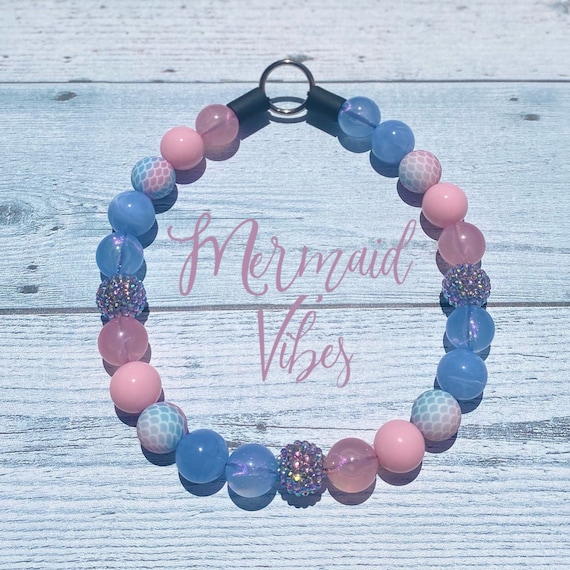 Mermaid Vibes Beaded Dog Collar: Slip-On Style