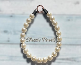 Cream Pearl Dog Collar: Slip-On Beaded Pet Collar