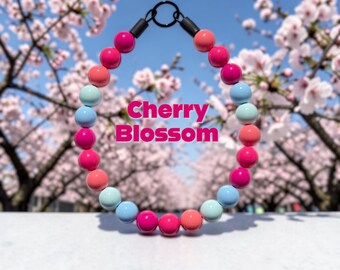 Cherry Blossom Beaded Dog Collar: Colorful spring colors, Waterproof Resin Beads