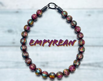 Empyrean Beaded Dog Collar: Colorful Resin, Slip-On