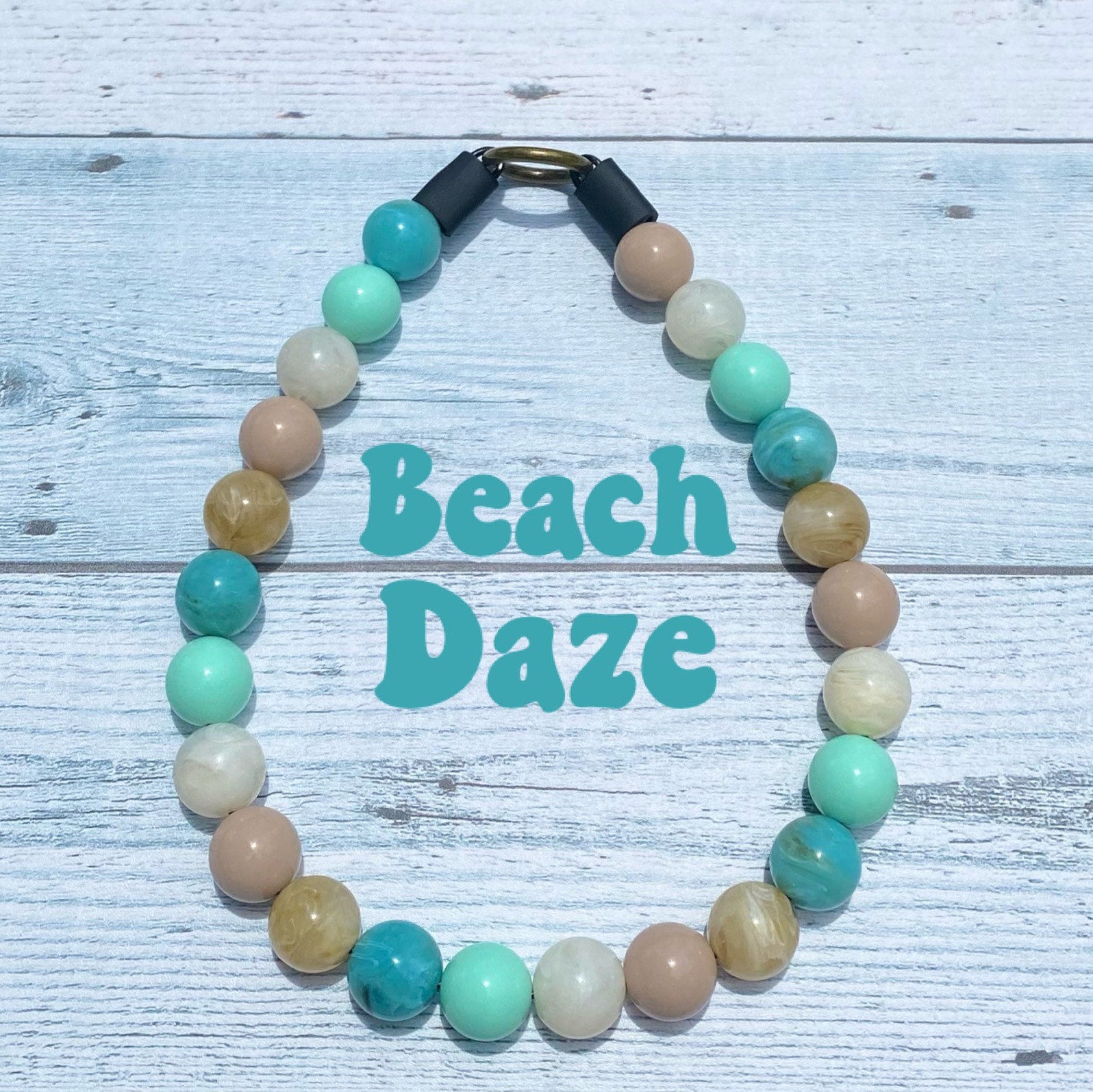Beaded Dog Collar Beach Theme, Waterproof, Lightweight