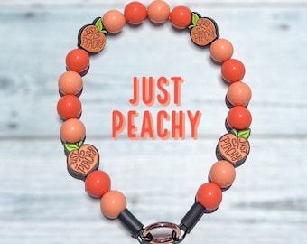 Just Peachy,  dog bead collar, beaded dog collar, peach colors , slip on, colorful, waterproof
