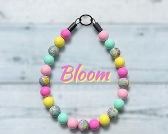 Bloom, spring, beaded dog collar, slip on collar, lightweight, waterproof, colorful