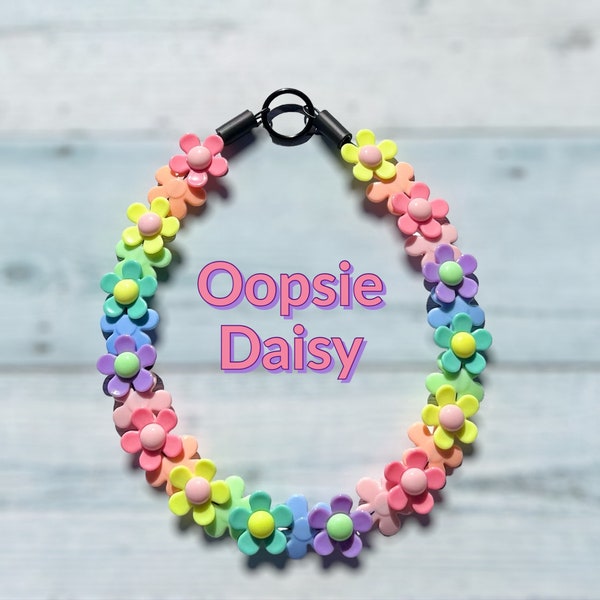 Floral Beaded Dog Collar: Decorative Daisy Flower Necklace