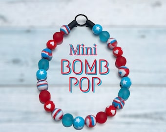Mini Bomb Pop Dog Collar: Beaded Slip-On Cat Collar