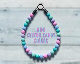 Cotton Candy Clouds Dog Collar: Beaded Slip-On Style