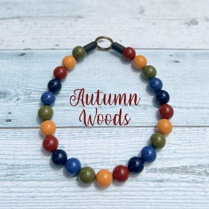 Autumn Woods, acrylic bead, bead dog collar, dog bead collar, slip on, lightweight