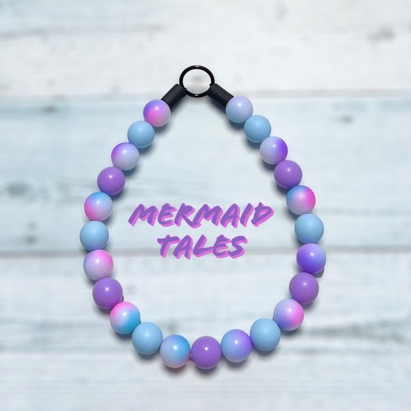 Mermaid Tales, Perlen Hundehalsband, Meerjungfrau Farben, Slip on, matte Perlen, bunt, leicht, wasserfest handgemacht, Hundeperlen