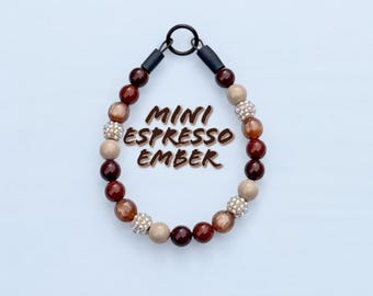 Mini Espresso Ember Beaded Dog Collar - Slip On