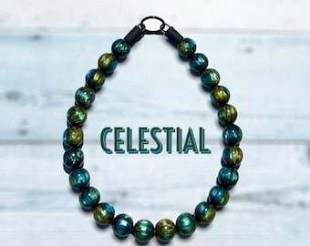 Celestial Beaded Dog Collar: Durable Resin Slip-On Collar