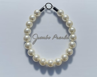 Jumbo Cream Classic Pearls: Beaded Slip-On Style