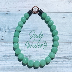 Marbled Acrylic Beaded Dog Collar: Jade Waters, Slip-On Style