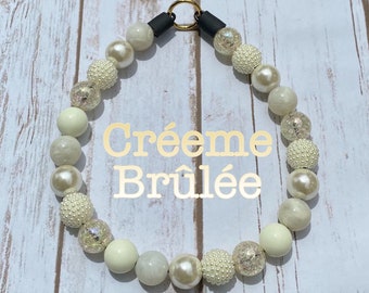 Créeme Brûlée Beaded Dog Collar: Cream Pearl Slip-On Necklace