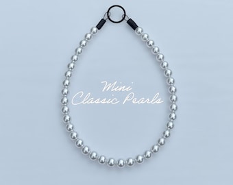 Mini White Pearl Beaded Dog Collar: Slip-On Cat Collar