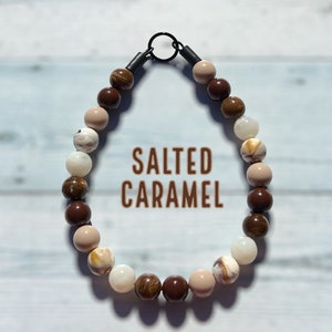 Salted Caramel, dog bead collar, slip on, beaded dog collar, lightweight, waterproof