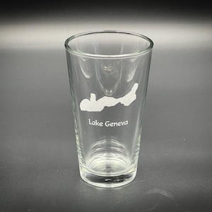 Lake Geneva Wisconsin - Laser engraved pint glass