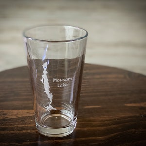 Mousam Lake Maine - Lake Life Gifts - Laser engraved pint glass